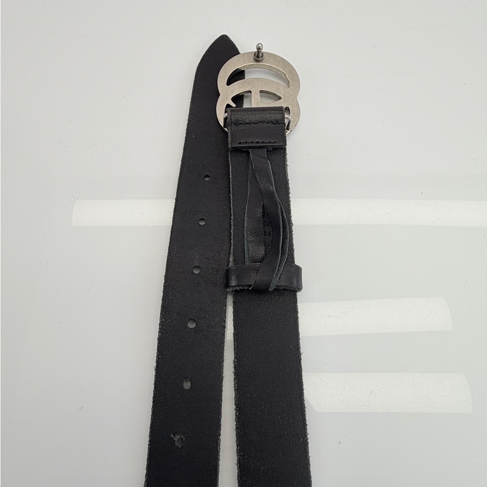 Gucci Black Raw Edge Leather Marmont Belt l Silver Buckle 414516 85/34 - Picture 8 of 11